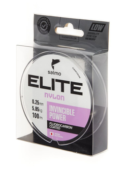 Леска монофильная SALMO Elite Fluoro Coated Nylon, 100 м, 0,25 мм, прозрачная