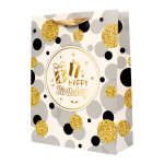 Пакет подарочный "Happy birthday" 25,5*33см*10см, 4 вида микс