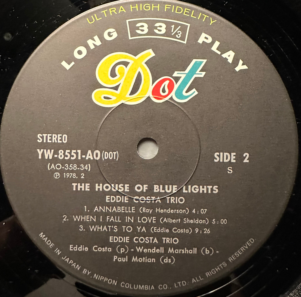 Eddie Costa - The House Of Blue Lights (Япония 1978г.)