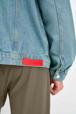 Джинсовая куртка мужская зеленая Man Jeans Relaxed Jacket Green