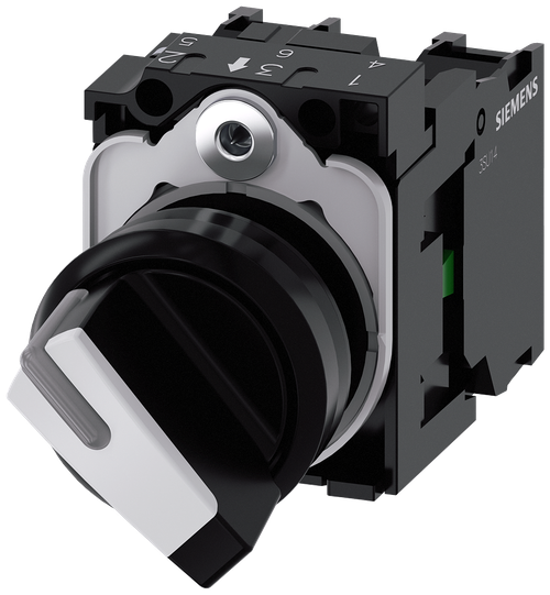 Поворотный переключатель с возможностью подсветки, 22mm, круглый, SIEMENS 3SU1100-2BF60-1MA0