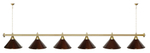 Лампа STARTBILLIARDS 6 пл. (плафоны зеленые,штанга зеленая,фурнитура золото)