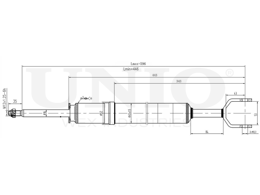 Амортизатор газовый передней подвески UNIO SAB-10468