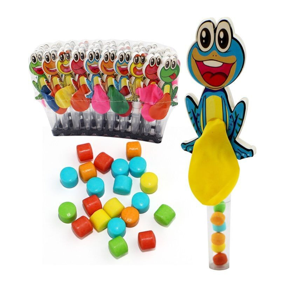 Игрушка с драже "Лягушка с шариком" 12*30 2гр