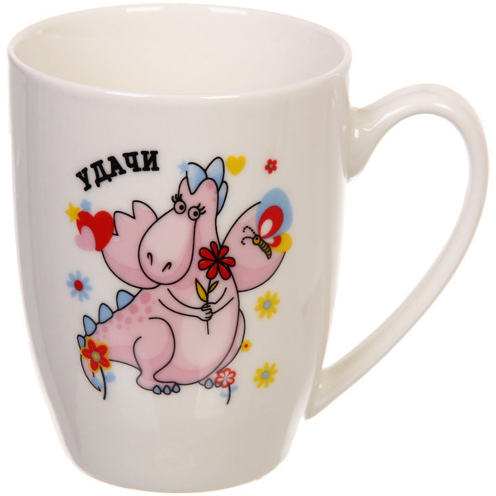 Кружка керамическая 320мл «Дракоша» пожелания, белая