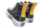 Kappa fabric-wrapped non-slip wear-resistant high-top sneakers for men and women in the same style black