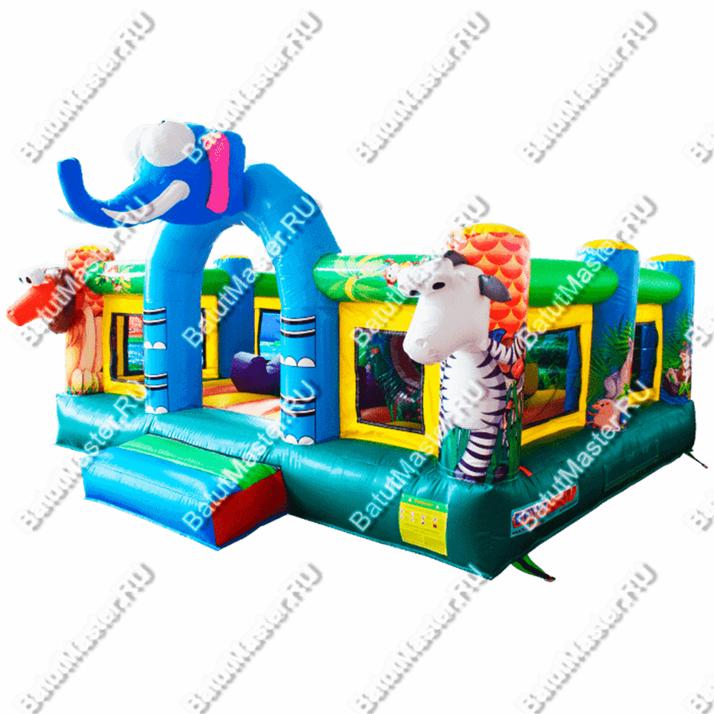 Коммерческий надувной батут "Зверинец", 4,5*4,5*2,5 м