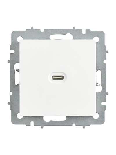 Розетка СП BRITE РЮ12-1-БрАБ USB C 65Вт высокоскор. заряд. арктич. бел. IEK BR-U13-065-K91