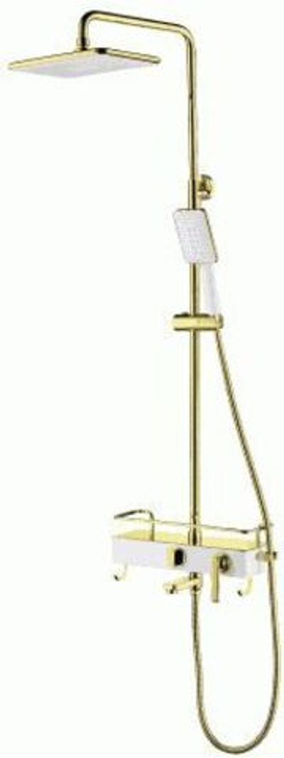 душевая система LEMARK Mista "Тропический дождь", белый/золото LM6462WG