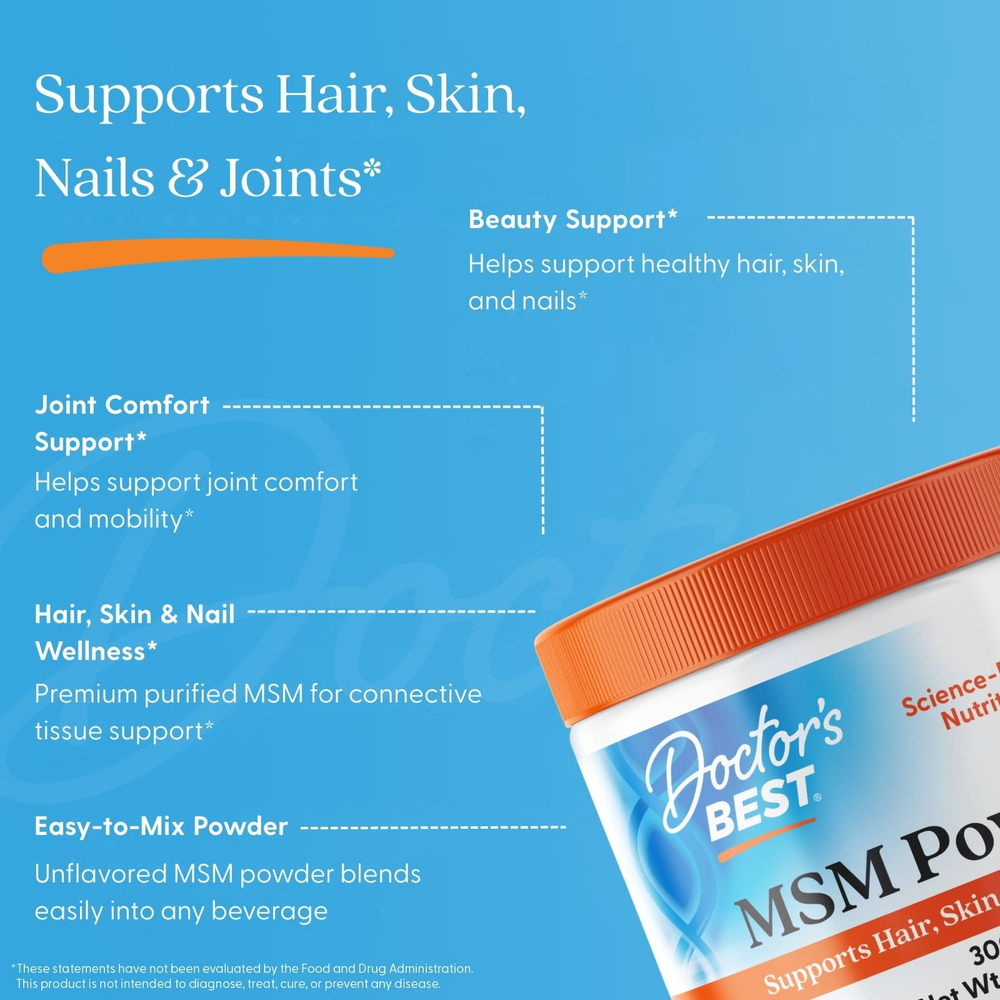 Doctor's Best, МСМ в порошке с OptiMSM®, 250 г (8,8 унции)