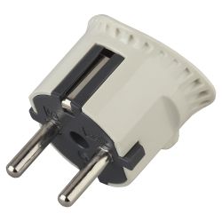 Вилка ЭРА V5 плоская c заземлением 16A прямой ввод белая | Штепсельные вилки и розетки