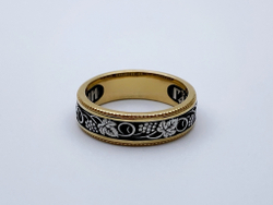 Кольцо из серебра/Позолота,чернение