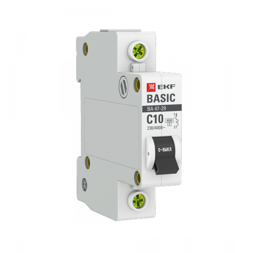 Выключатель автоматический 1П 10А характеристика С 4,5кА EKF ВА47-29 Basic