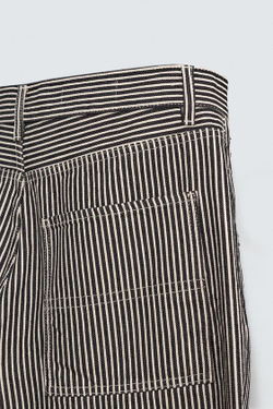 ZARA БРЮКИ БАГИ В ПОЛОСКУ ОВЕРСАЙЗ, СИНИЙ