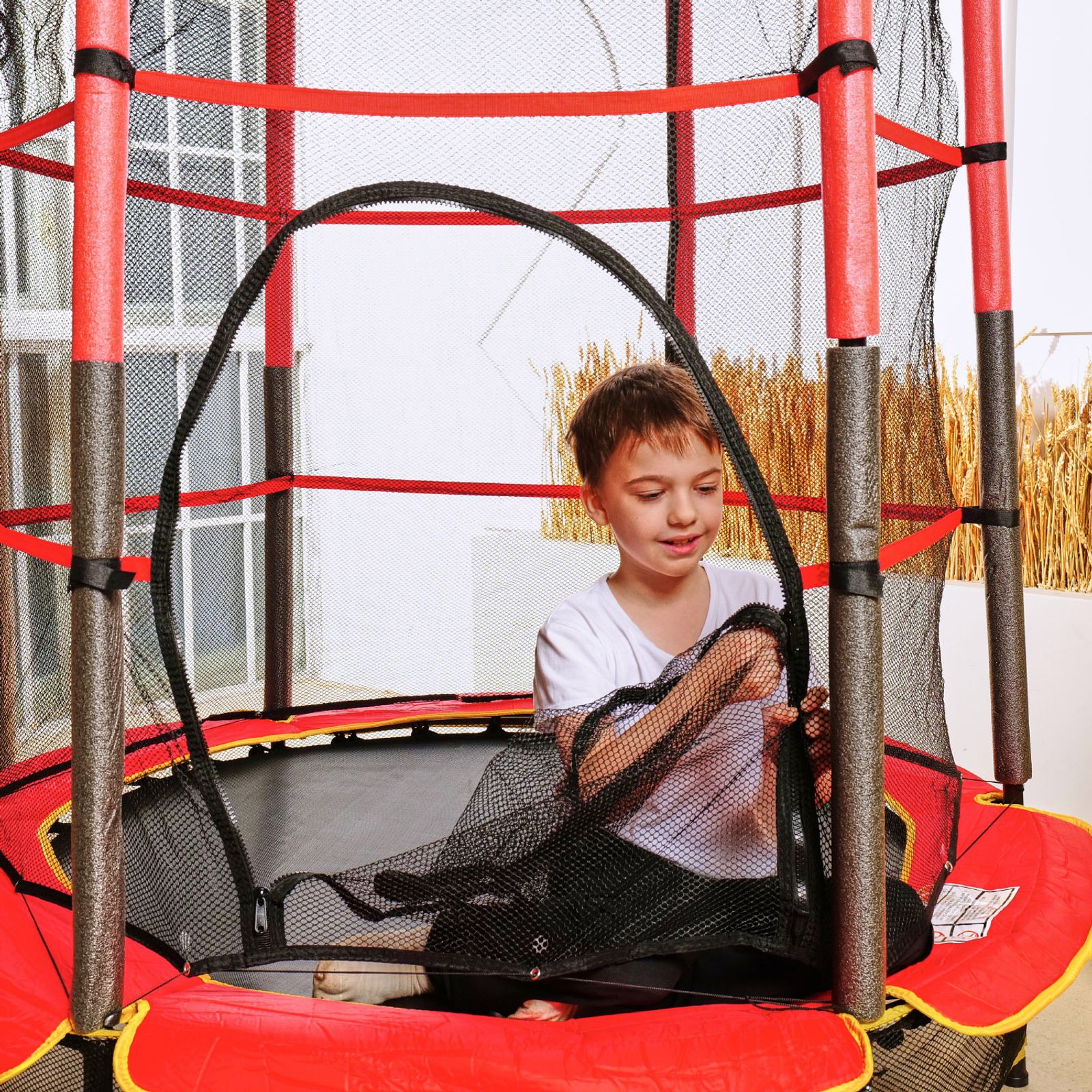 Батут детский DFC TRAMPOLINE-RED 55" с сеткой фото №14
