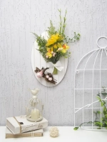 Панно "Птички" с искусственными цветами 36*28 см