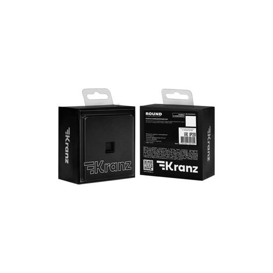 Розетка ROUND компьютерная RJ45 кат6 с/у оникс KRANZ