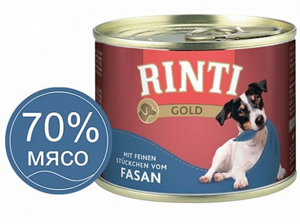 RINTI GOLD mit Fasan Фазан Влажный корм для собак  - 0,185 кг