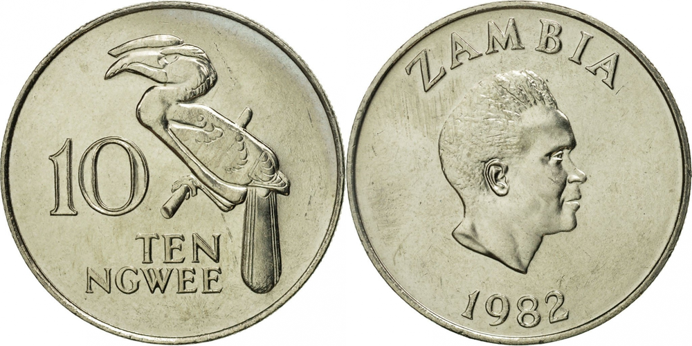 Замбия 10 нгве, 1968-1987 Калао aUNC