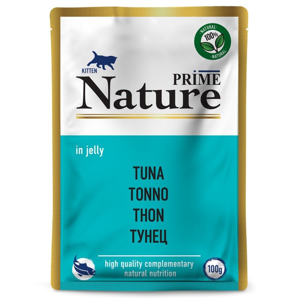 Prime Nature 100 г - консервы (пакетик) для котят с тунцом (желе)