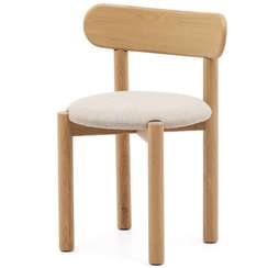 Стул Nebai, бежевый шенилл, массива дуба светлый