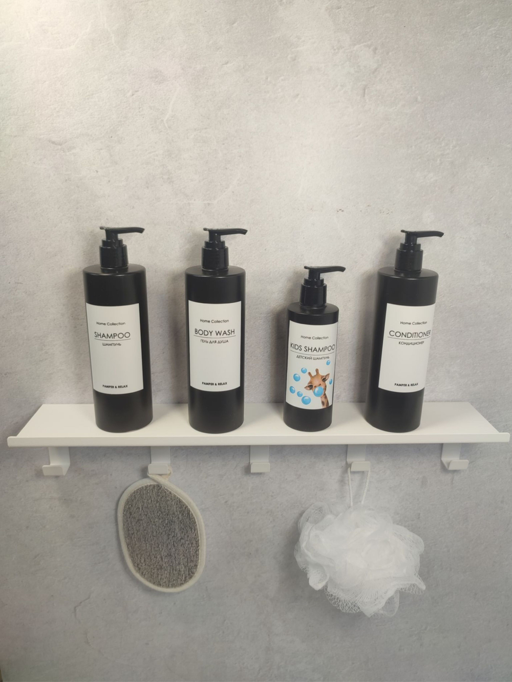 Полка настенная с крючками MetaDec Hook 50см белая