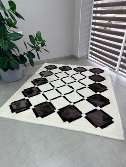 Ковер прямоугольный натуральный мех овчина, 210 х 170 см.