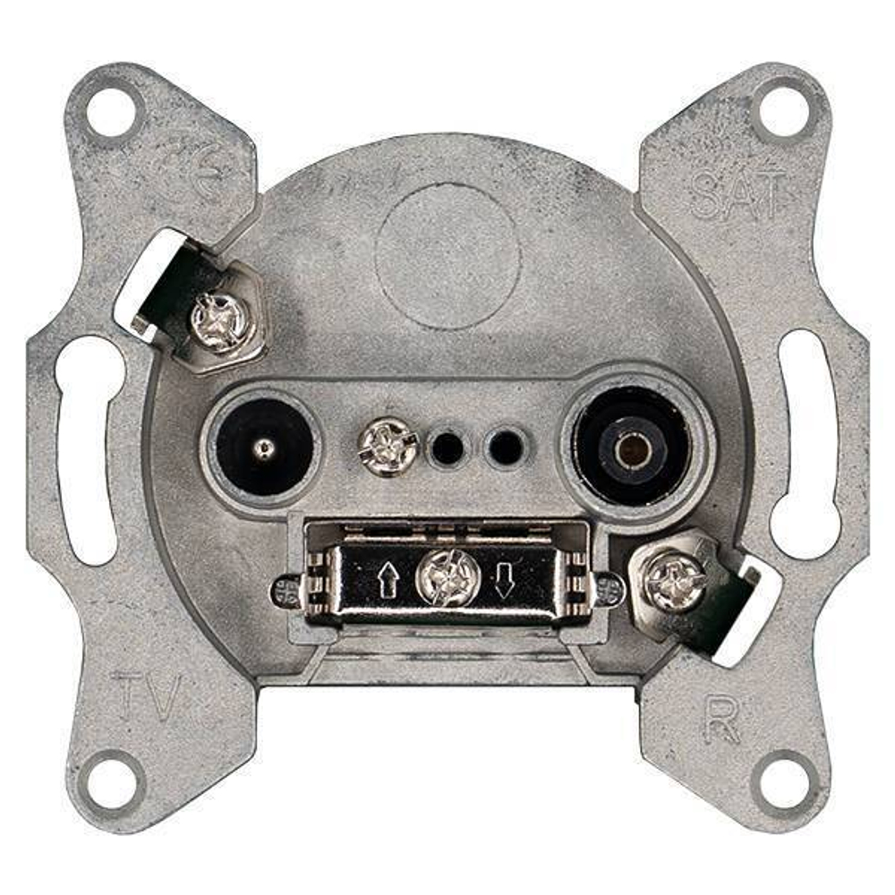 Розетка TV+FM Φ9.5mm оконечная с накладкой, цвет Антрацит