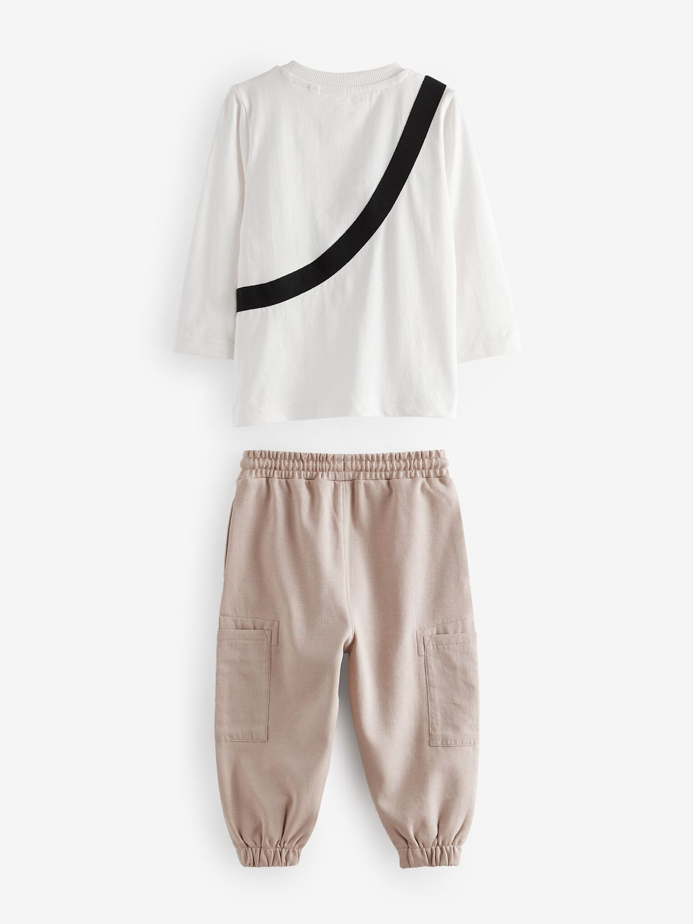 Лонгслив и джоггеры в комплекте для мальчика Next N71-073, Белый, Бежевый