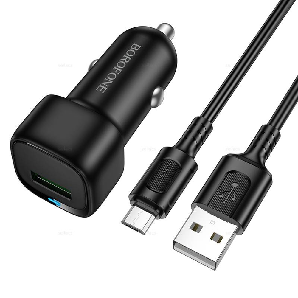 Автомобильное зарядное устройство для Micro-USB Borofone BZ34 QC3.0 (black)
