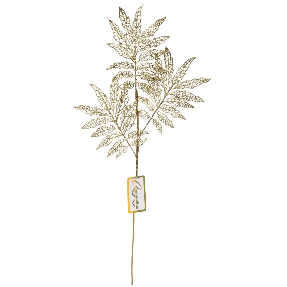 Ветка декоративная «Искристая симфония» 55 см, Золото
