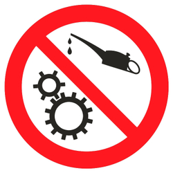 Р37 "Запрещается смазывать элементы во время работы механизма"