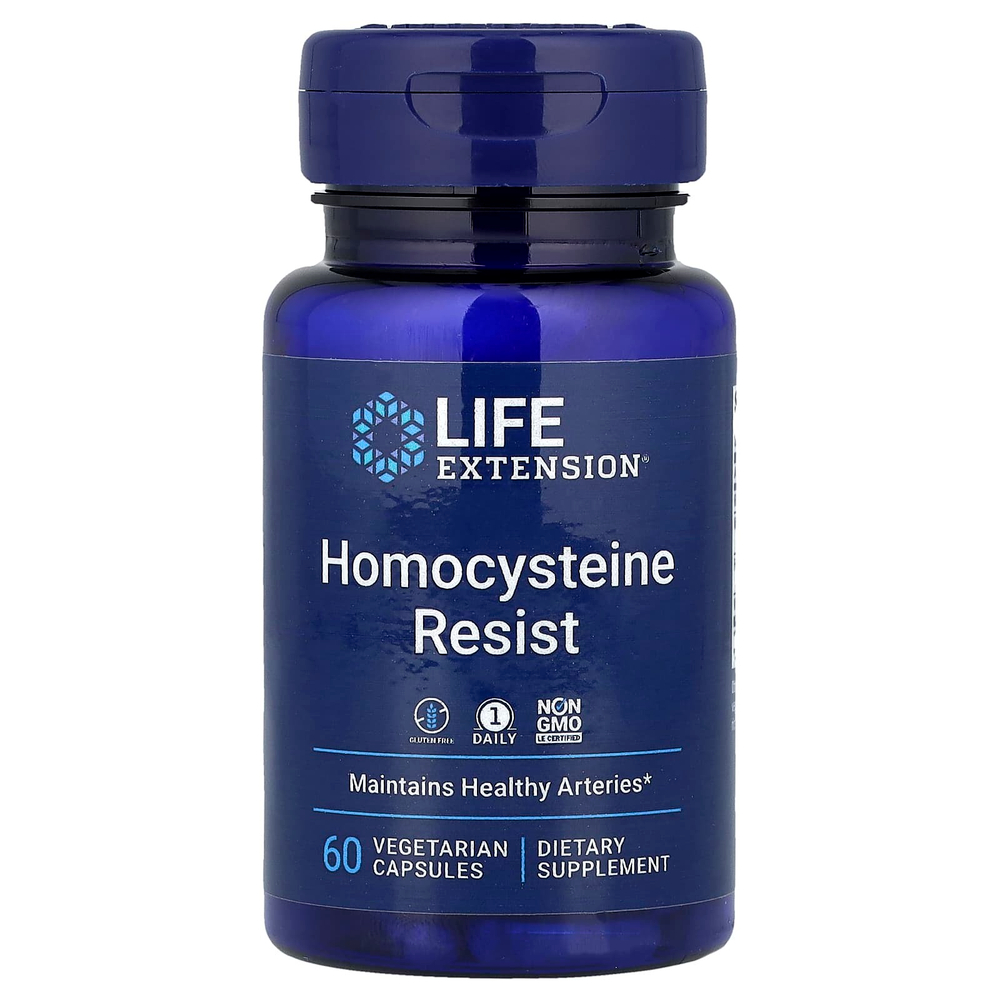 Life Extension, гомоцистеин-резист, 60 вегетарианских капсул