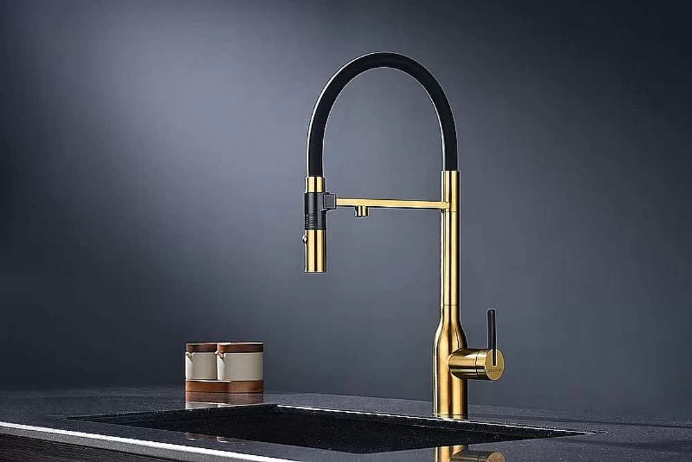 Смеситель для кухни Paulmark Magneto One Ma213188-BG брашированное золото