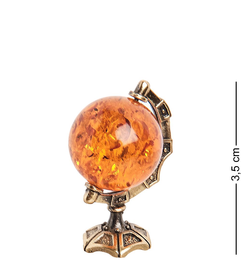Народные промыслы AM-1511 Фигурка «Глобус» (латунь, янтарь)