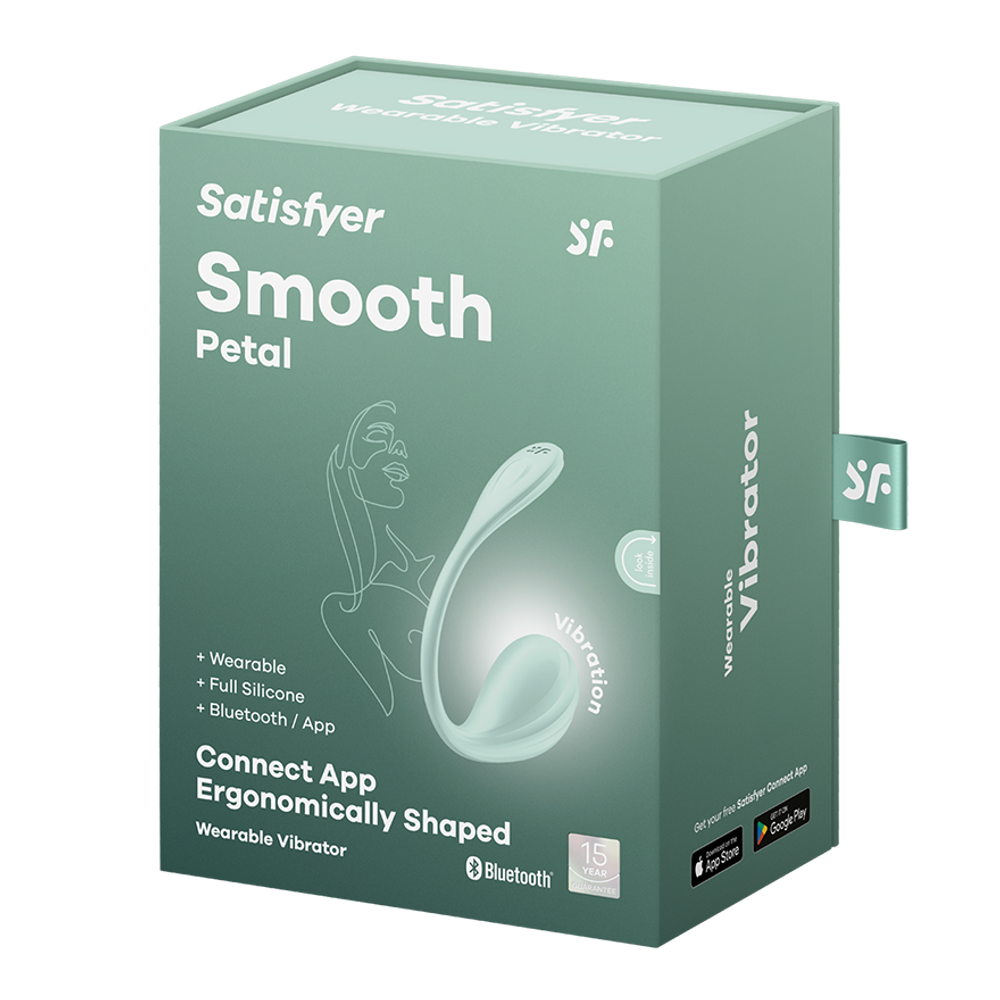 Виброяйцо Satisfyer Smooth Petal, мятный