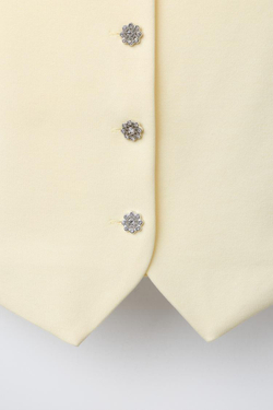 ZARA ЖИЛЕТ БЕЗ РУКАВОВ, СВЕТЛО-ЖЕТЛЫЙ