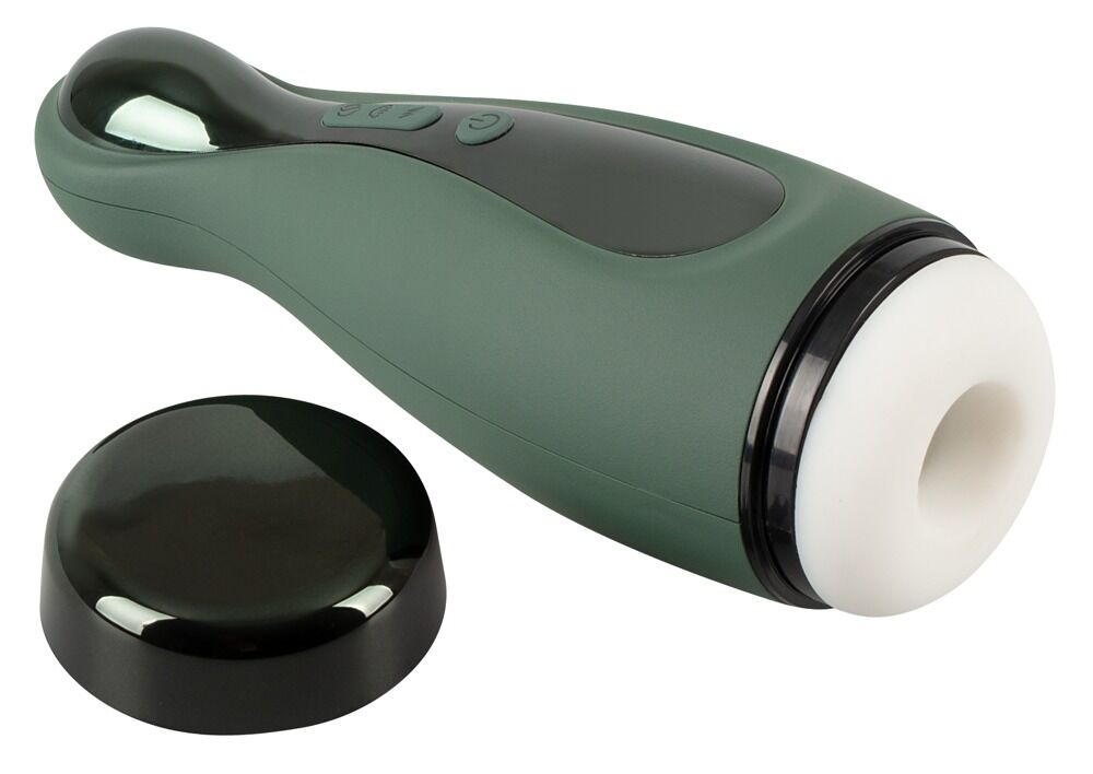 Вибромастурбатор с функцией всасывания Masturbator with 2 Functions (Цвет: белый с зеленым)