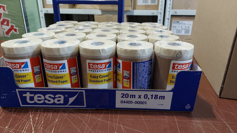Укрывная бумага с малярной лентой tesa® 4405