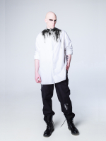 Рубашка "Смородина" с окрашиванием. Бело-черная