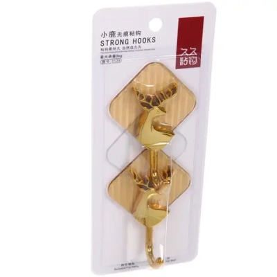 Крючки в наборе 2шт на липком слое «ЛАМИНГТОН», цвет медовый, 23*9,5см/нагрузка 3кг