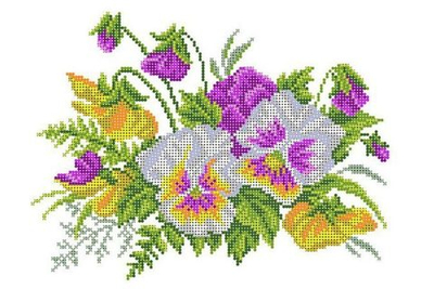 "Анютины глазки"-4505 ткань с нанесенным рисунком