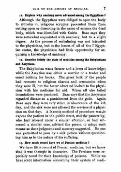 Quiz Questions On the History of Medicine | Bradford Thomas Lindsley