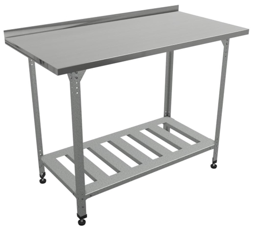 Стол производственный "Бизнес" СПЛР , полка решетка,1400х600х860 мм , c бортом