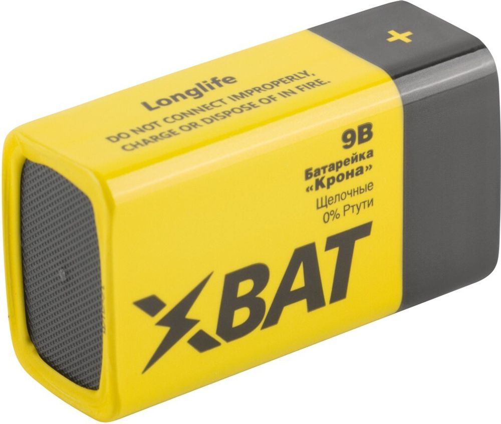 6LR61 Батарейка щелочная, 9 В, тип "Крона", 1шт. 6LR61 ХВАТ