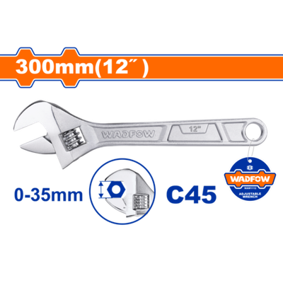 Ключ разводной 300 мм, 0-35 мм (6/24) WADFOW WAW1112