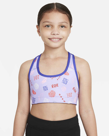 Топ для девочки теннисный Nike Dri-Fit Swoosh Rev Bra G - небесный