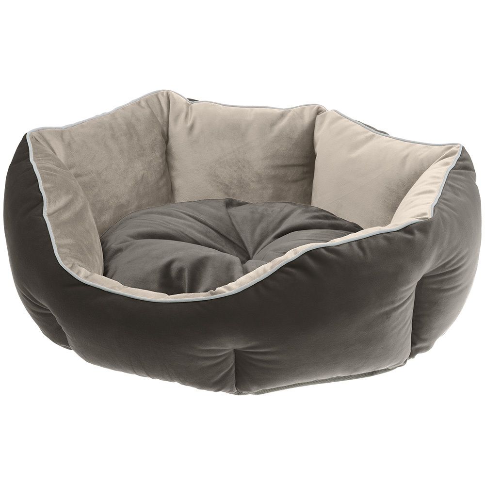 Ferplast Двухсторонняя софа QUEEN 60 бежево-серая (велюр) 60х46х20