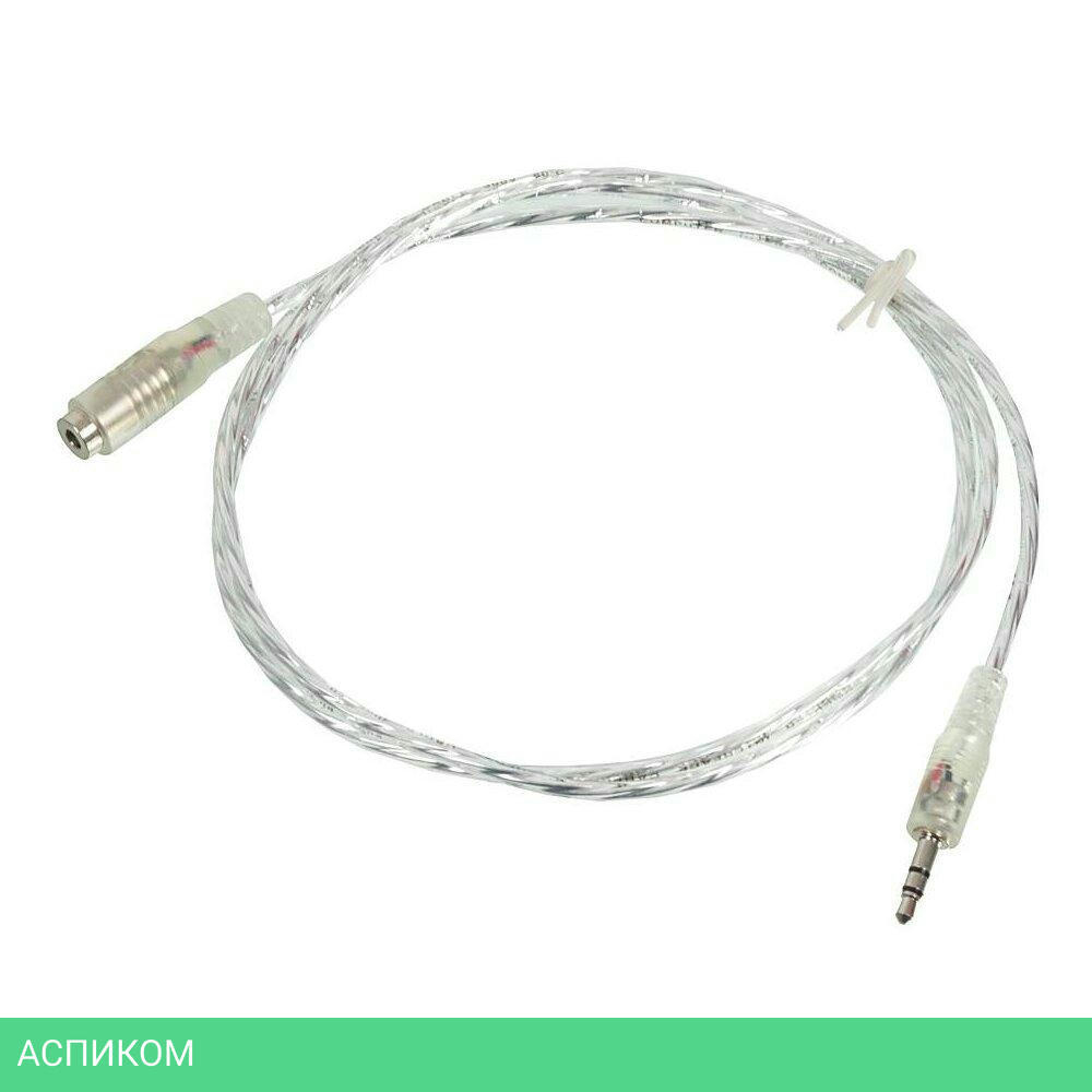 Кабель-удлинитель аудио Buro CAB025-1m Jack 3.5 (m)/Jack 3.5 (f)1м. прозрачный