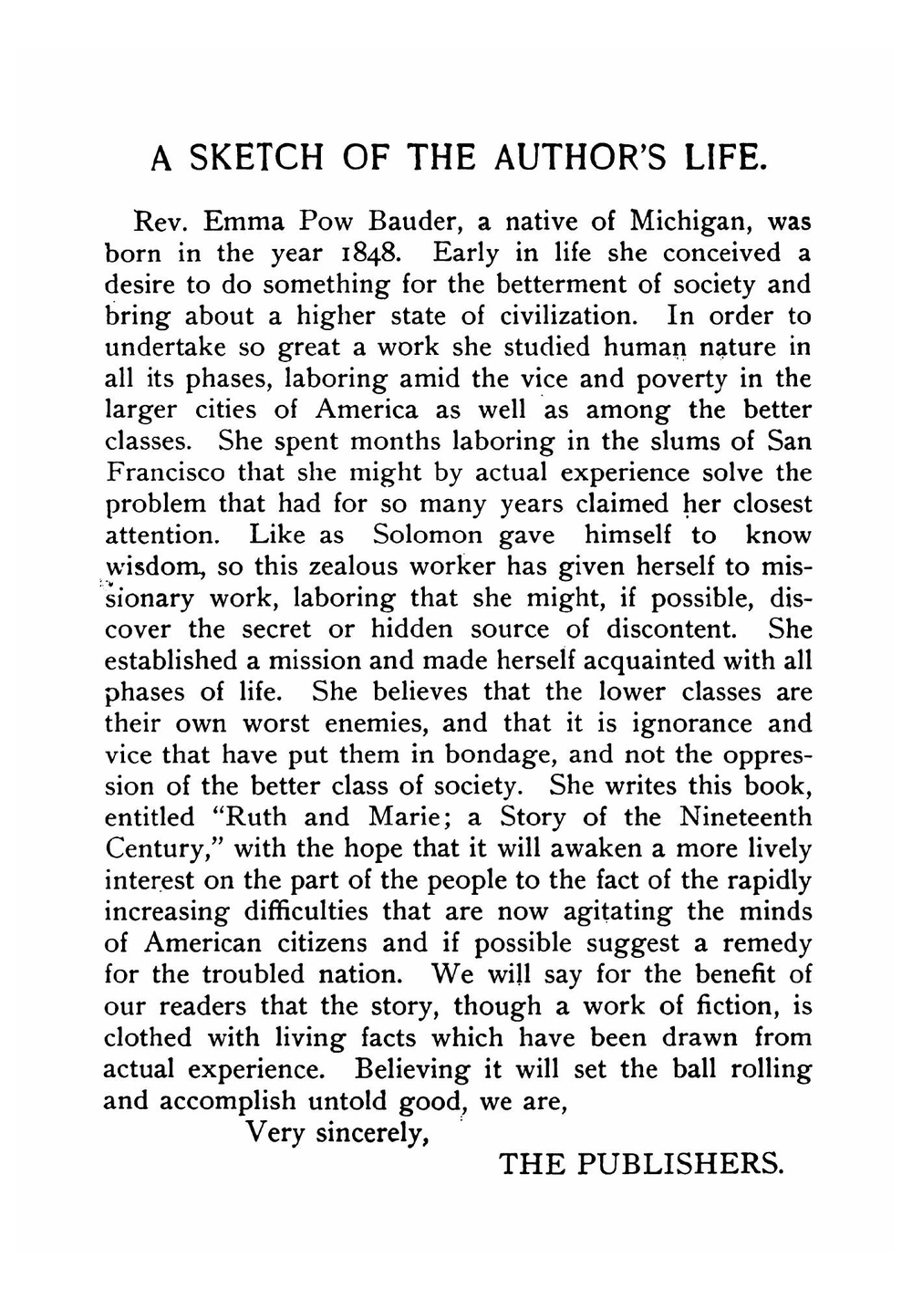 Ruth and Marie. A fascinating story of the nineteeth century | Emma Pow Smith Bauder